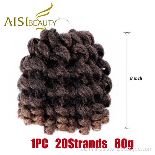 Aisi Beauty Manufacturer Multi Color Jumpy Wand Curly Crochet Braids Hair Extension Jamaican Bounce Synthetic Braiding Hair